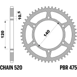 PBR Kawasaki ZX600 46 - C45 C.520 Arka Dişli